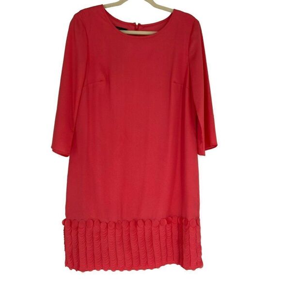 IN Studio Petite Layered Fringe Dress NWT Coral Size 12P - Picture 1 of 11
